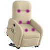 vidaXL Massagesessel mit Aufstehhilfe Creme Stoff