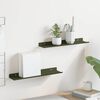 vidaXL Schwebendes Regal 2 pcs Olive Gr&uuml;n 40 x 9 x 2,5 cm Stahl