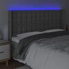 vidaXL LED Kopfteil Grau 147x16x118/128 cm Kunstleder