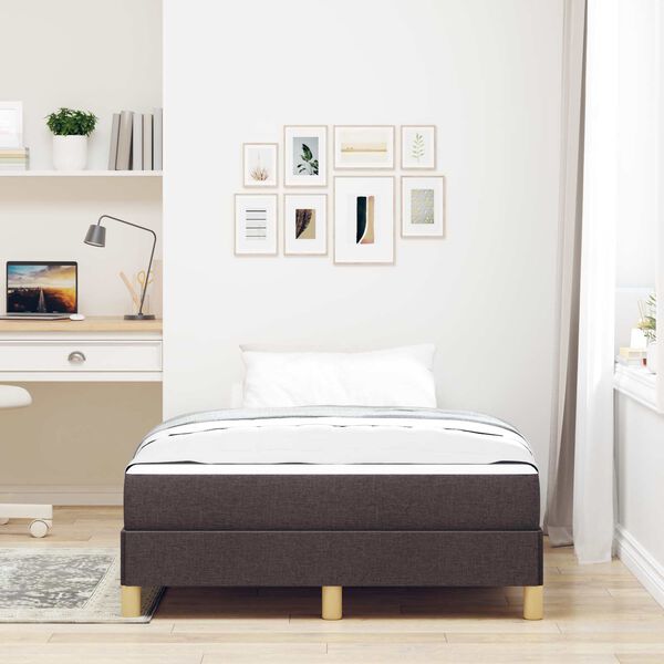 vidaXL Boxspringbett mit Matratze Dunkelbraun 120 x 200 cm Stoff