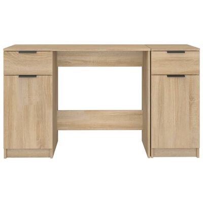 vidaXL Schreibtisch mit Beistellschrank Sonoma-Eiche Holzwerkstoff