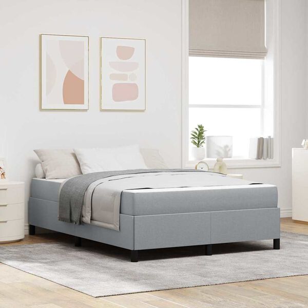 vidaXL Boxspringbett Hellgrau 160 x 200 cm Stoff