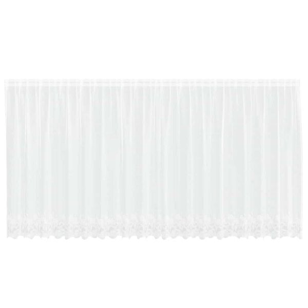 vidaXL Spitzenvorhang mit Vorh&auml;ngen Floral Wei&szlig; 180 x 500 cm Polyester