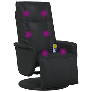 vidaXL Schwenkbarer Massagesessel Schwarz 71 x 90 x 105 cm Kunstleder