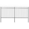 vidaXL Gartenzaun mit Speerspitze Stahl 337 x 150 cm Schwarz