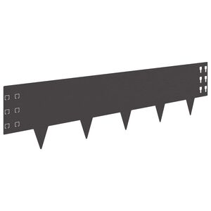 vidaXL Raseneinfassung 10 Stk. 100 x 25 cm Stahl Schwarz