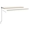 vidaXL Markise Manuell Einziehbar mit LED 450x300 cm Creme