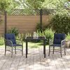vidaXL Garten Essgruppe mit Kissen 3 pcs Grau und Schwarz Rattan