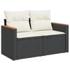 vidaXL 12-tlg. Garten-Sofagarnitur mit Kissen Schwarz Poly Rattan