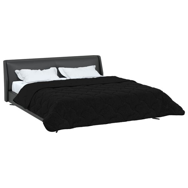 vidaXL Ganzjahresbettdecke Gepolstert Schwarz 200 x 200 cm