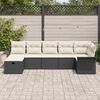 vidaXL Garten-Sofa-Set mit Kissen 7 pcs Schwarz Poly Rattan