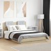 vidaXL Bettgestell mit Kopfteil & LED-Leuchten Sonoma-Eiche 140x190cm