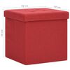 vidaXL Hocker mit Stauraum Weinrot Leinenoptik