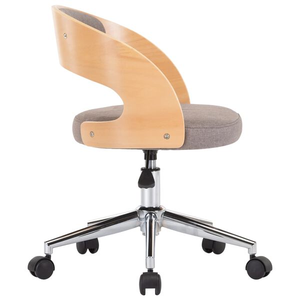 vidaXL Drehbare Esszimmerst&uuml;hle 6 Stk. Taupe Bugholz und Stoff