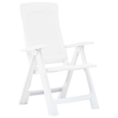 vidaXL Verstellbare Gartenstühle 2 Stk. Kunststoff Weiß