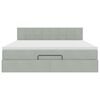vidaXL Ottoman-Bett mit Matratze & LEDs Hellgrau 180x200 cm Samt