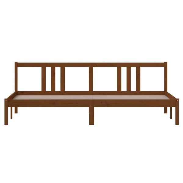 vidaXL Massivholzbett Honigbraun 200x200 cm