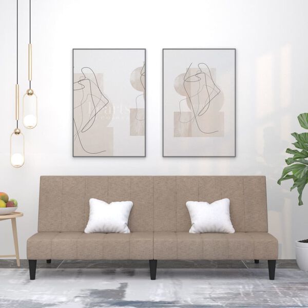 vidaXL Schlafsofa 2-Sitzer Taupe Mikrofasergewebe