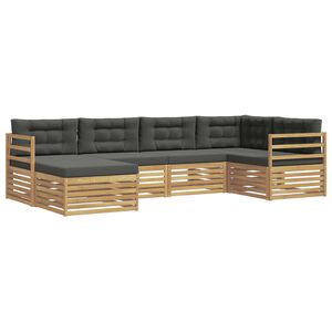 vidaXL Outdoor-Sofagarnitur 6 stk. Wei&szlig; und Anthrazit Polyester