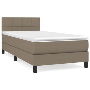 vidaXL Boxspringbett mit Matratze Taupe 90x190 cm Stoff