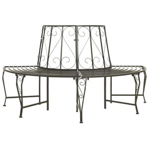 vidaXL Baumbank Halbrund 160 cm Stahl