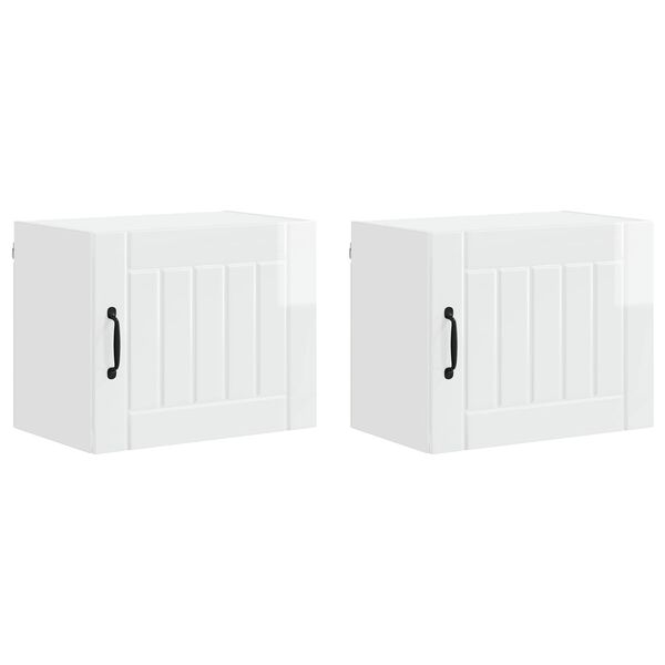 vidaXL K&uuml;chenschrank 2 pcs Hochglanz Wei&szlig; 50 x 31 x 40 cm