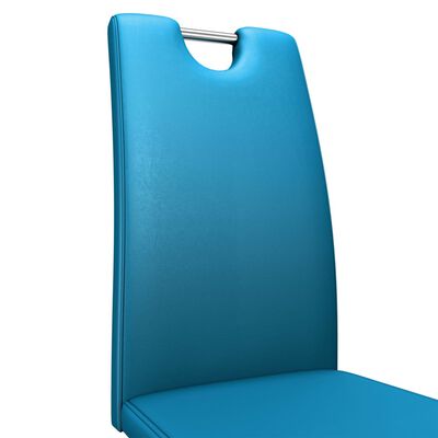 vidaXL Esszimmerstühle in Zick-Zack-Form 2 Stk. Blau Kunstleder