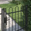 vidaXL Zauntor Einzelfl&uuml;gel Gew&ouml;lbte Spitze Stahl 1 x 1 m Schwarz