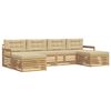vidaXL Outdoor-Sofagarnitur 6 stk. Wei&szlig; und Beige Massivholz Akazie