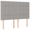 vidaXL LED Kopfteil Hellgrau 144x5x118/128 cm Stoff