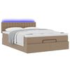 vidaXL Ottoman-Bett mit Matratzen & LEDs Cappuccino-Braun 140x200cm