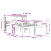 vidaXL Bettgestell mit Kopfteil ohne Matratze Wachsbraun 135x190 cm