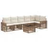 vidaXL Gartensofa-set 7 stk. Beige und Cremewei&szlig; Poly-Rattan