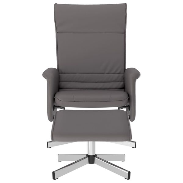 vidaXL Relaxsessel mit Fu&szlig;hocker Grau Kunstleder