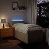 vidaXL Boxspringbett mit Matratze Creme 90x190 cm Stoff