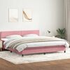 vidaXL Boxspringbett mit Matratze Rosa 180x220 cm Samt