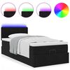vidaXL Ottoman-Bett mit Matratze & LEDs Schwarz 100x200 cm Samt