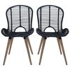 vidaXL Esszimmerst&uuml;hle 6 Stk. Natur Rattan Schwarz
