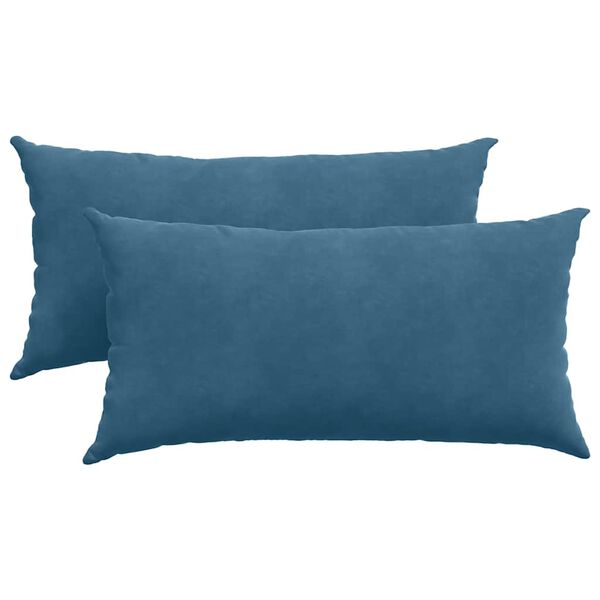 vidaXL Sofakissen 2 St&uuml;ck Blau 80 x 40 cm Cordstoff