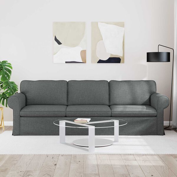 vidaXL Sofa 210cm Dunkelgrau Metall