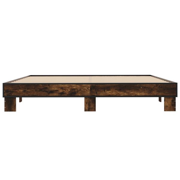vidaXL Bettgestell R&auml;uchereiche 180x200 cm Holzwerkstoff und Metall