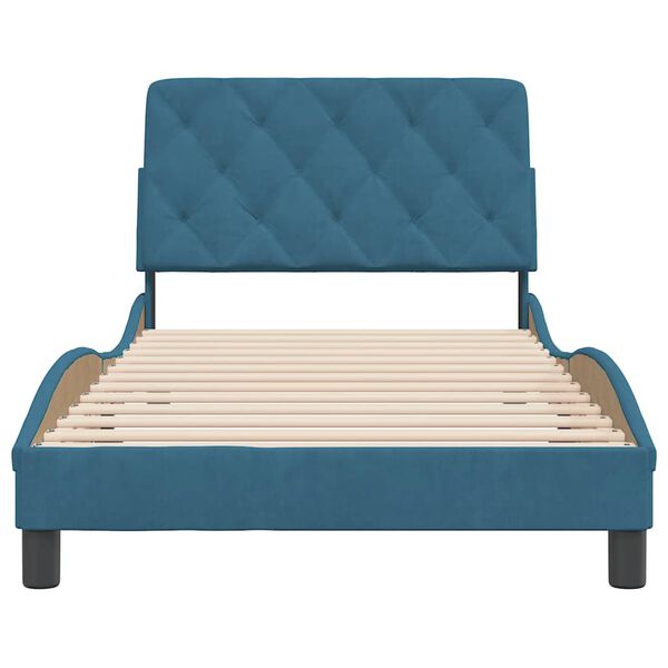 vidaXL Bettgestell ohne Matratze Blau 100x200 cm Samt