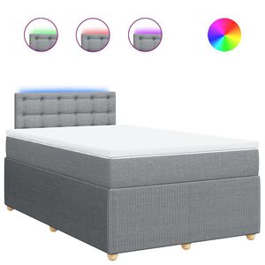 vidaXL Boxspringbett mit Matratze Hellgrau 120x190 cm Stoff