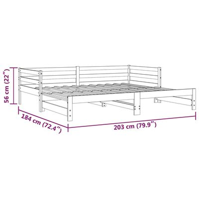 vidaXL Ausziehbares Tagesbett Weiß Massivholz Kiefer 2x(90x200) cm