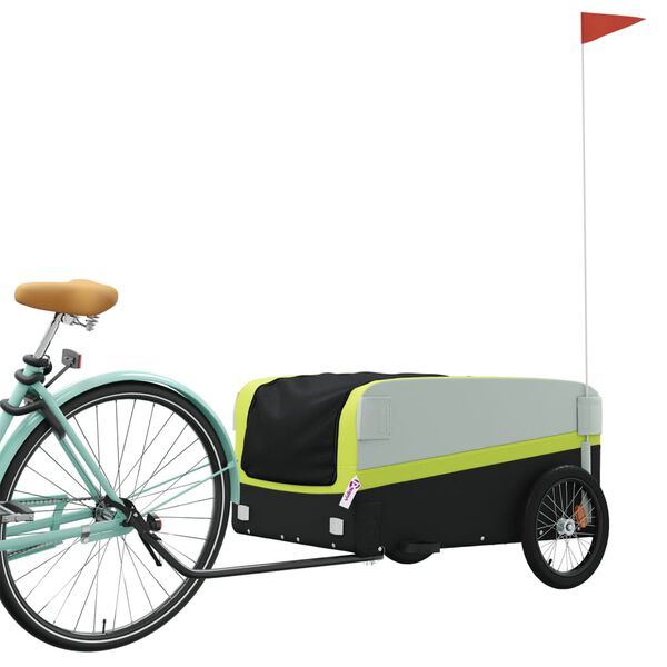 vidaXL Fahrradanh&auml;nger Schwarz und Gr&uuml;n 45 kg Eisen