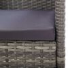 vidaXL 7-tlg. Garten-Essgruppe mit Kissen Anthrazit Poly Rattan