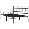 vidaXL Bettgestell mit Kopf- und Fu&szlig;teil Metall Schwarz 90x190 cm