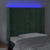 vidaXL LED Kopfteil Dunkelgr&uuml;n 103x16x118/128 cm Samt