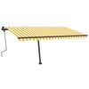 vidaXL Standmarkise Manuell Einziehbar 450x350 cm Gelb/Wei&szlig;