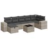 vidaXL 7-tlg. Garten-Sofagarnitur mit Kissen Hellgrau Poly Rattan